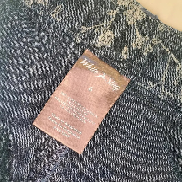 White Stag Blue Floral Skort Size 6 100% Cotton RN 52469 - Picture 2 of 12